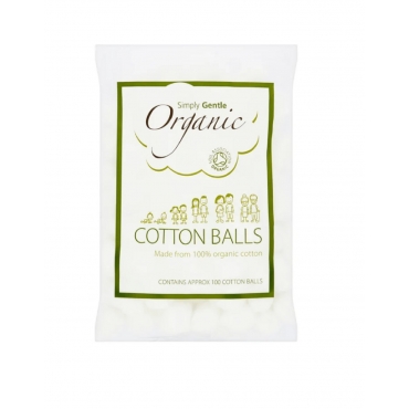 Bile de vata din bumbac organic, Simply Gentle Organic,100 buc