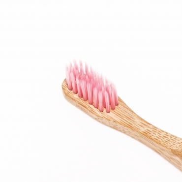 Periuta de dinti din bambus, pt. copii - roz, Nordics