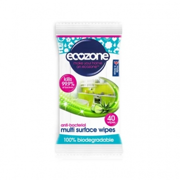 Servetele umede pt curatare multisuprafete, cu aloe vera si castravete, Ecozone, (40 buc)