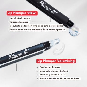 Lip plumper Glow cu acid hialuronic, buze cu volum in timp, Plump It, 3 ml