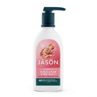 Gel de dus si spuma de baie cu sare roz de Himalaya, Jason, 887 ml