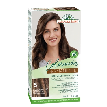 Vopsea de par permanenta, fara amoniac, 5. Castaniu deschis, Corpore Sano, 140 ml