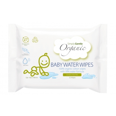 Servetelele umede pe baza de apa pentru bebelusi, Simply Gentle Organic, 52 buc