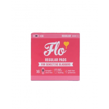 Absorbante normale cu aripioare, cu carbune activ pentru incontinenta urinara, 3 pic, Flo, 16 buc