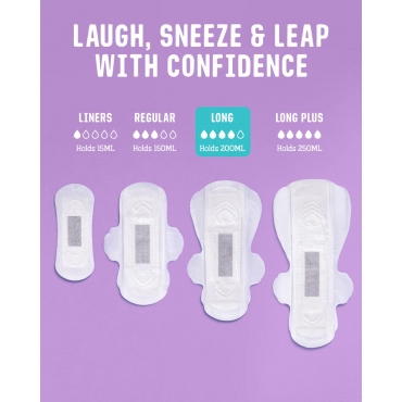 Absorbante lungi cu aripioare, cu carbune activ pentru incontinenta urinara, 4 pic, Flo, 14 buc