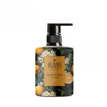 Sapun lichid Sunlit Citrus cu parfum de mandarina, Olivos, 500 ml