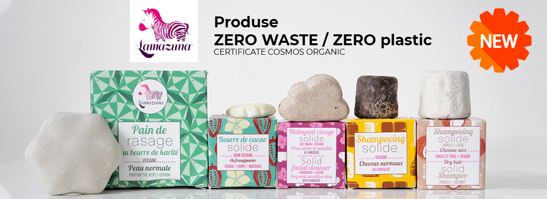LAMAZUNA / produse ZERO WASTE / ZERO plastic / certificate Cosmos Organic